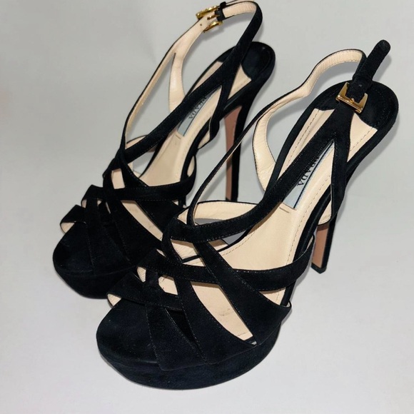 Prada CrissCross Slingback Heels Size 6.5 - Picture 2 of 5